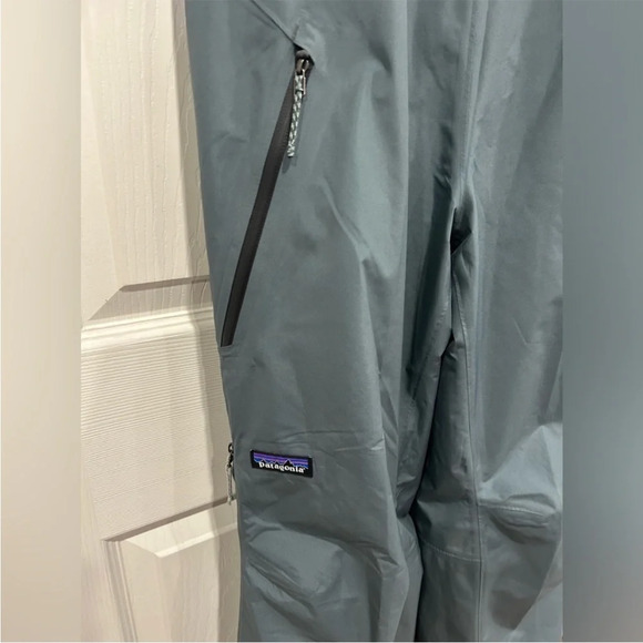 Patagonia Women's L Large Insulated Powder Town Ski Bibs Nouveau Green Grey NWT - Picture 7 of 15